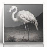 Framed acrylic wall art featuring a vibrant flamingo design, showcasing intricate details and a modern aesthetic, perfect for brightening any space.