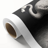 Flamingo-themed rolled canvas wall art showcasing vibrant pink and green hues, ideal for adding a tropical touch to home decor. Perfect for art enthusiasts.