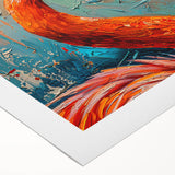 Flamingo-themed rolled canvas wall art showcasing vibrant pink flamingos against a serene blue background, perfect for adding a tropical touch to home decor.