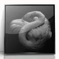 Framed acrylic wall art featuring a vibrant flamingo design, highlighted with a sleek black frame, perfect for adding a tropical touch to modern decor.