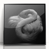 Framed acrylic wall art featuring a vibrant flamingo design, highlighted with a sleek black frame, perfect for adding a tropical touch to modern decor.