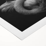 Rolled canvas wall art showcasing a vibrant flamingo design in shades of pink and green, ideal for tropical-themed decor, shipped in a protective cardboard tube.