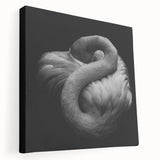 Stretched canvas wall art showcasing a vibrant flamingo design, featuring pink and tropical colors, ideal for modern home decor or beach-themed interiors.