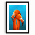 Elegant black-framed wall art showcasing a vibrant flamingo design, perfect for home decor. The high-quality print features rich colors and details, enhancing any room's aesthetic.