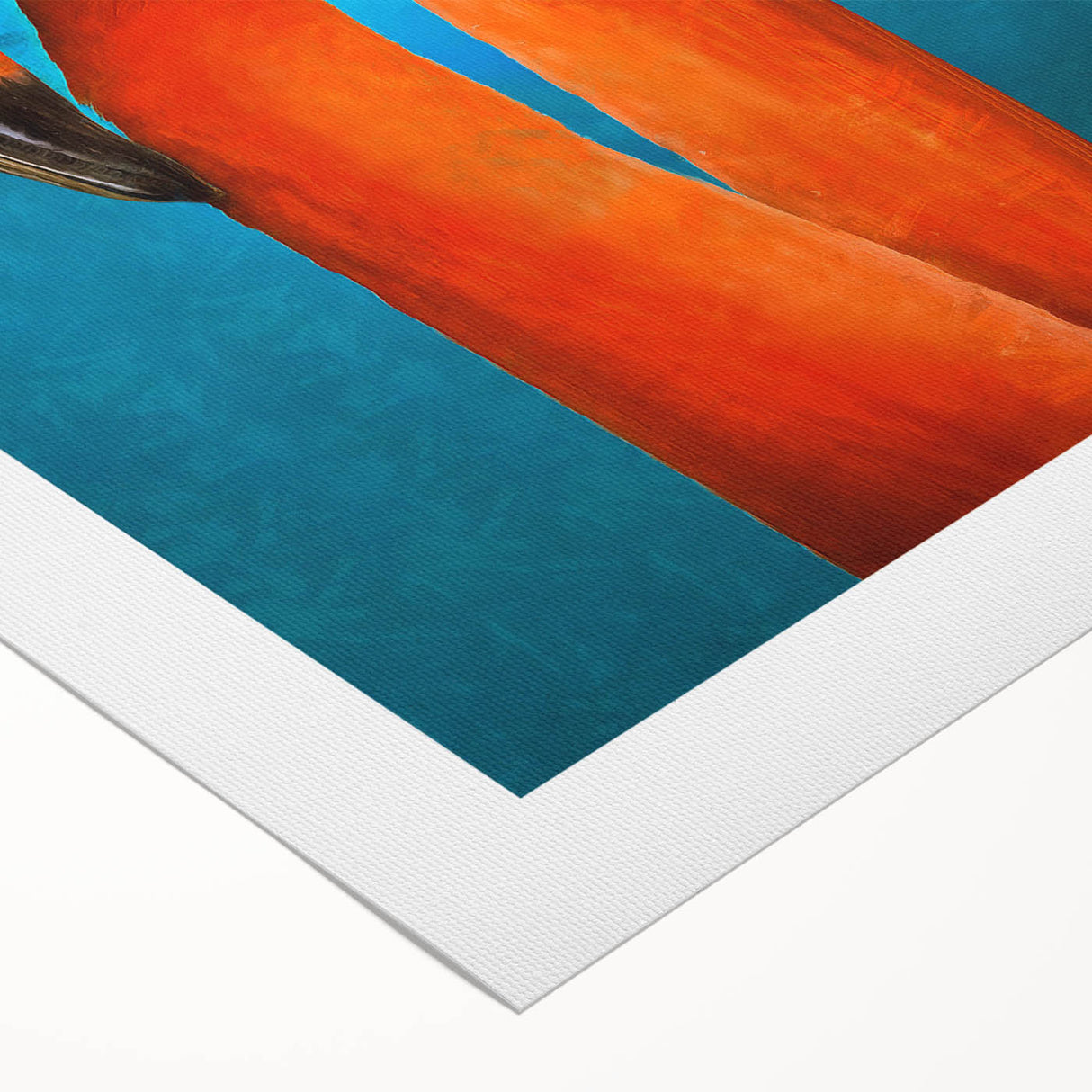 Vibrant rolled canvas wall art showcasing a flamingo design, featuring bold pink and tropical colors, perfect for enhancing modern decor and adding a lively touch to any space.