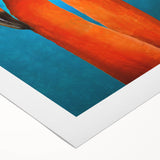 Vibrant rolled canvas wall art showcasing a flamingo design, featuring bold pink and tropical colors, perfect for enhancing modern decor and adding a lively touch to any space.