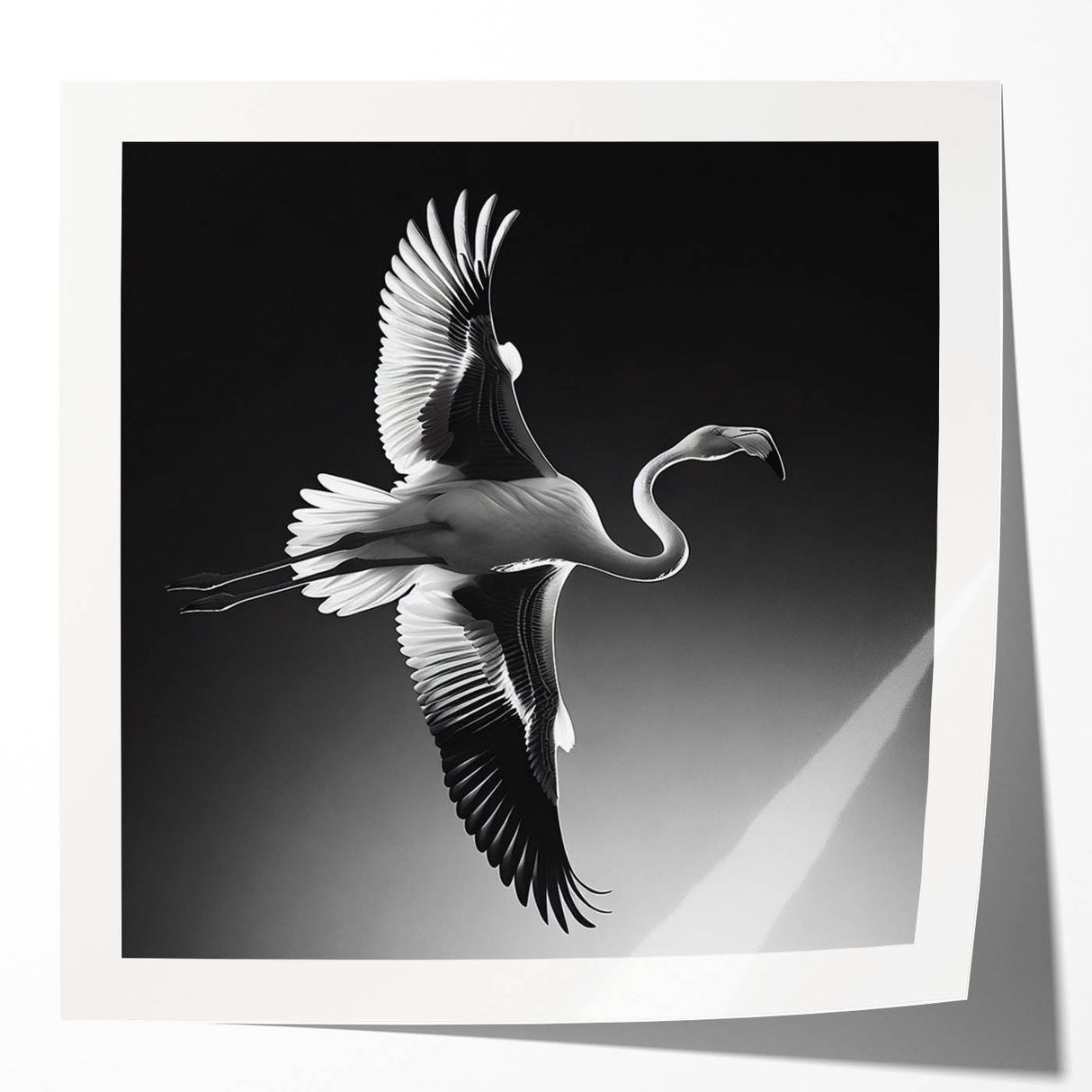 Flamingo-themed wall art print showcasing vibrant pink and green colors against a white background, perfect for tropical decor enthusiasts and modern home styling.