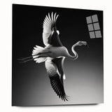 Side view of a vibrant flamingo-themed wall art design made of acrylic glass, showcasing colorful tropical elements with a sleek finish, perfect for modern decor.