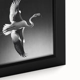 Close-up of a vibrant flamingo wall art design featuring detailed brushstrokes and a colorful palette, framed for an elegant display in modern decor.