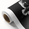 Rolled canvas displaying a vibrant flamingo design, featuring rich pink hues and tropical foliage, ideal for enhancing modern home decor aesthetics.