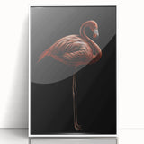 Framed wall art featuring a vibrant flamingo design in acrylic, showcasing a colorful tropical scene with a white frame, perfect for home decor accents.