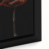 Framed canvas wall art showcasing a vibrant flamingo design with intricate details, perfect for adding a tropical touch to home decor. Ideal for nature lovers.
