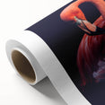 Colorful rolled canvas artwork showcasing a vibrant flamingo design with tropical foliage, perfect for enhancing home decor. Ideal for bird lovers and nature enthusiasts.