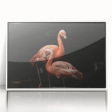 Framed wall art collection featuring colorful flamingo designs on a white background, ideal for adding a tropical touch to home decor.
