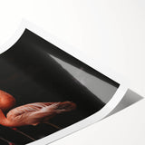 Colorful flamingo-themed wall art print featuring vibrant pink and green hues, showcasing a tropical design. Ideal for adding a lively touch to home decor.