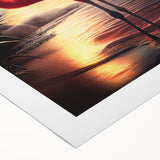 Vibrant rolled canvas artwork showcasing a striking flamingo design, featuring bold pink hues and intricate details, perfect for enhancing modern home decor.