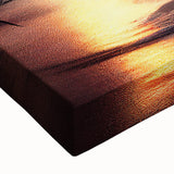 Close-up of a vibrant flamingo wall art design on stretched canvas, showcasing detailed brush strokes and lively colors, perfect for enhancing any decor.