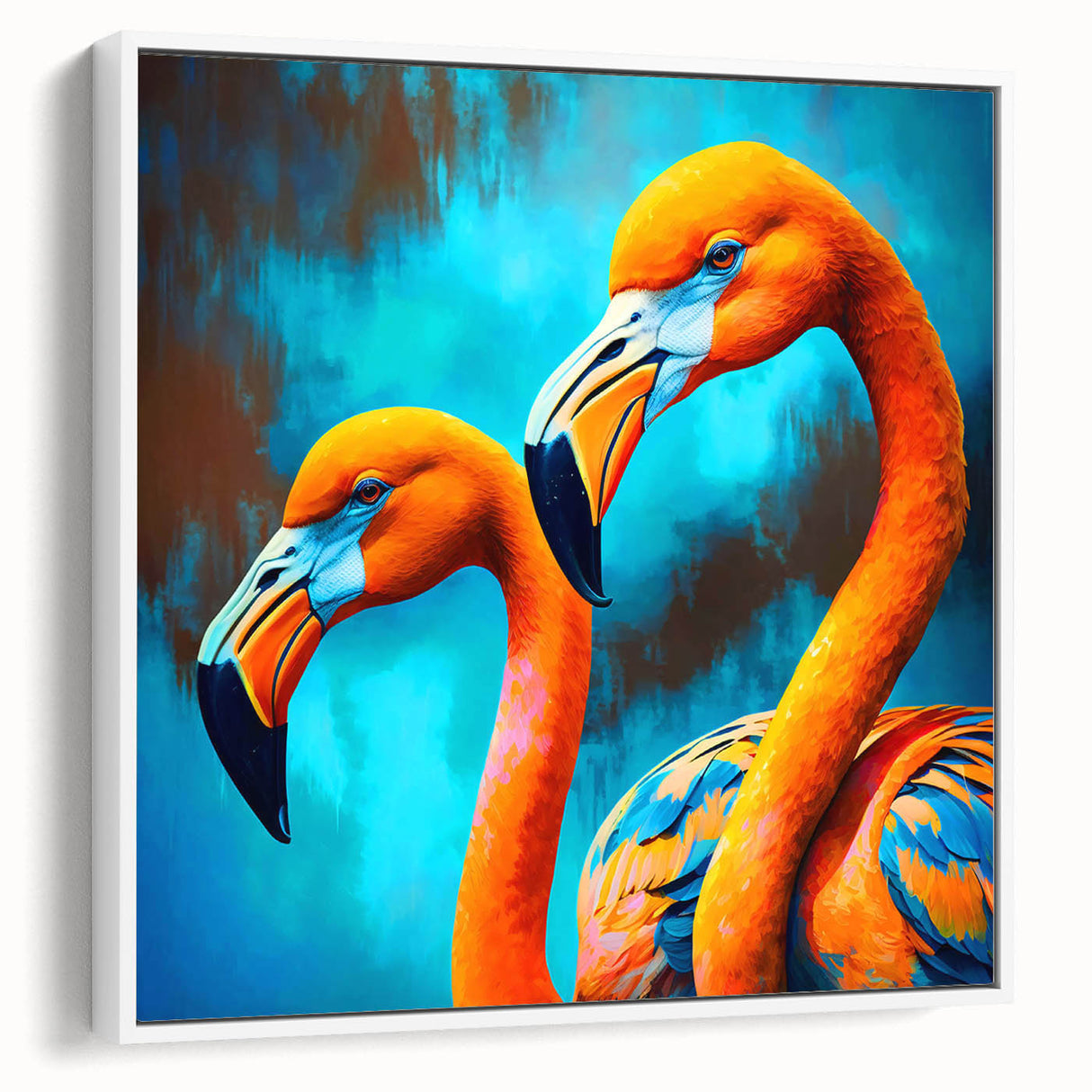 Framed wall art collection featuring pink flamingos in a minimalist design, with a white background and elegant framing, perfect for modern home decor.