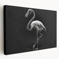 Stretched canvas wall art featuring a vibrant flamingo design with tropical colors and a modern aesthetic, perfect for adding a lively touch to any decor.