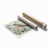 Vibrant rolled print of a garden birds design, showcasing colorful avian illustrations against a soft background. Ideal for home decor and nature-inspired spaces.