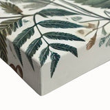 Close-up of a vibrant garden birds design on stretched canvas, showcasing colorful feathers and intricate details ideal for home decor enthusiasts.