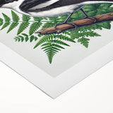 Beautiful rolled canvas wall art featuring a vibrant design of various garden birds in a lush setting, perfect for home decor or nature enthusiasts.