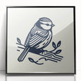 Framed wall art collection featuring a vibrant design of garden birds on a black background, showcasing detailed illustrations and vibrant colors, perfect for home decor.