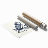 Vibrant rolled print depicting a collection of colorful garden birds, showcasing intricate designs and lifelike details, perfect for home decor enhancement.