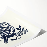 Colorful rolled print showcasing a beautiful collection of garden birds in a whimsical design, perfect for enhancing home decor and bird-themed art collections.