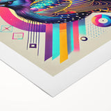 Colorful rolled canvas showcasing a garden-themed wall art design featuring various birds. Perfect for adding nature-inspired decor to any space, it is elegantly packaged in a protective cardboard tube for safe delivery.