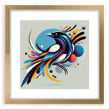 Gold-framed wall art featuring a vibrant collection of garden birds, showcasing intricate details and rich colors, perfect for home decor and nature enthusiasts.