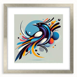 Framed wall art collection showcasing vibrant garden birds design with a silver mat, perfect for enhancing home decor with a touch of nature's beauty.