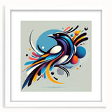 Framed wall art collection showcasing a vibrant garden bird design, featuring colorful illustrations on a white mat, ideal for home decor enhancement.
