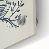 Close-up of a vibrant acrylic wall art piece featuring various colorful garden birds against a natural green backdrop, showcasing intricate details and textures ideal for home decor.