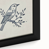 Framed close-up of a vibrant wall art collection featuring various garden birds in a colorful design, ideal for enhancing home decor with nature-inspired aesthetics.