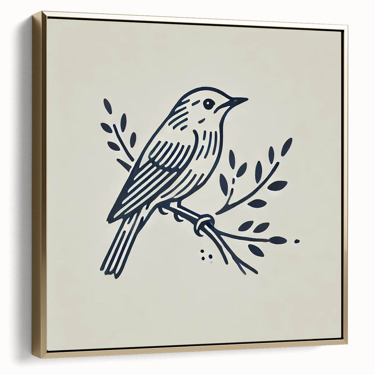 Framed wall art collection showcasing vibrant garden birds in a gold frame, perfect for adding a touch of nature-inspired elegance to any interior decor.