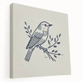 Stretched canvas wall art showcasing a vibrant garden birds design, featuring colorful illustrations of various bird species in a natural setting, perfect for home decor.