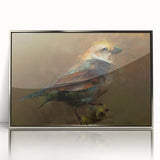 Framed acrylic wall art showcasing a vibrant garden birds design, featuring detailed illustrations in bright colors, perfect for enhancing home decor with nature-inspired aesthetics.