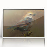 Framed wall art collection showcasing vibrant garden birds design with a white frame, perfect for home decor, adding a touch of nature to any room.