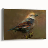 Framed wall art collection showcasing a vibrant design of garden birds in a silver frame, ideal for home decor, enhancing living spaces with nature-inspired elegance.