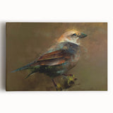 Vibrant stretched canvas art collection featuring various garden birds in detailed, colorful designs, perfect for home decor and nature enthusiasts.