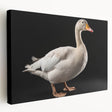 Stretched canvas wall art featuring a serene design of geese in flight, showcasing soft pastel colors and a modern aesthetic, perfect for home decor.
