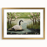 Gold-framed wall art collection featuring a detailed goose design, elegantly matted, perfect for adding a touch of nature-inspired decor to any room.