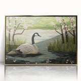 Framed wall art collection showcasing elegant goose designs in a sleek acrylic frame with a gold finish, perfect for modern home decor. Ideal for bird enthusiasts and art lovers.