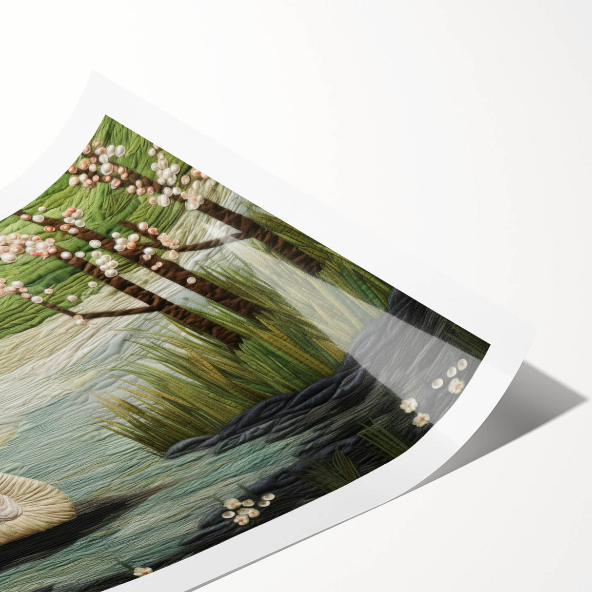 Colorful rolled print showcasing a striking goose design in a contemporary wall art collection, ideal for adding a vibrant touch to home decor. The artwork features intricate details and bold colors, making it a standout piece for any room.