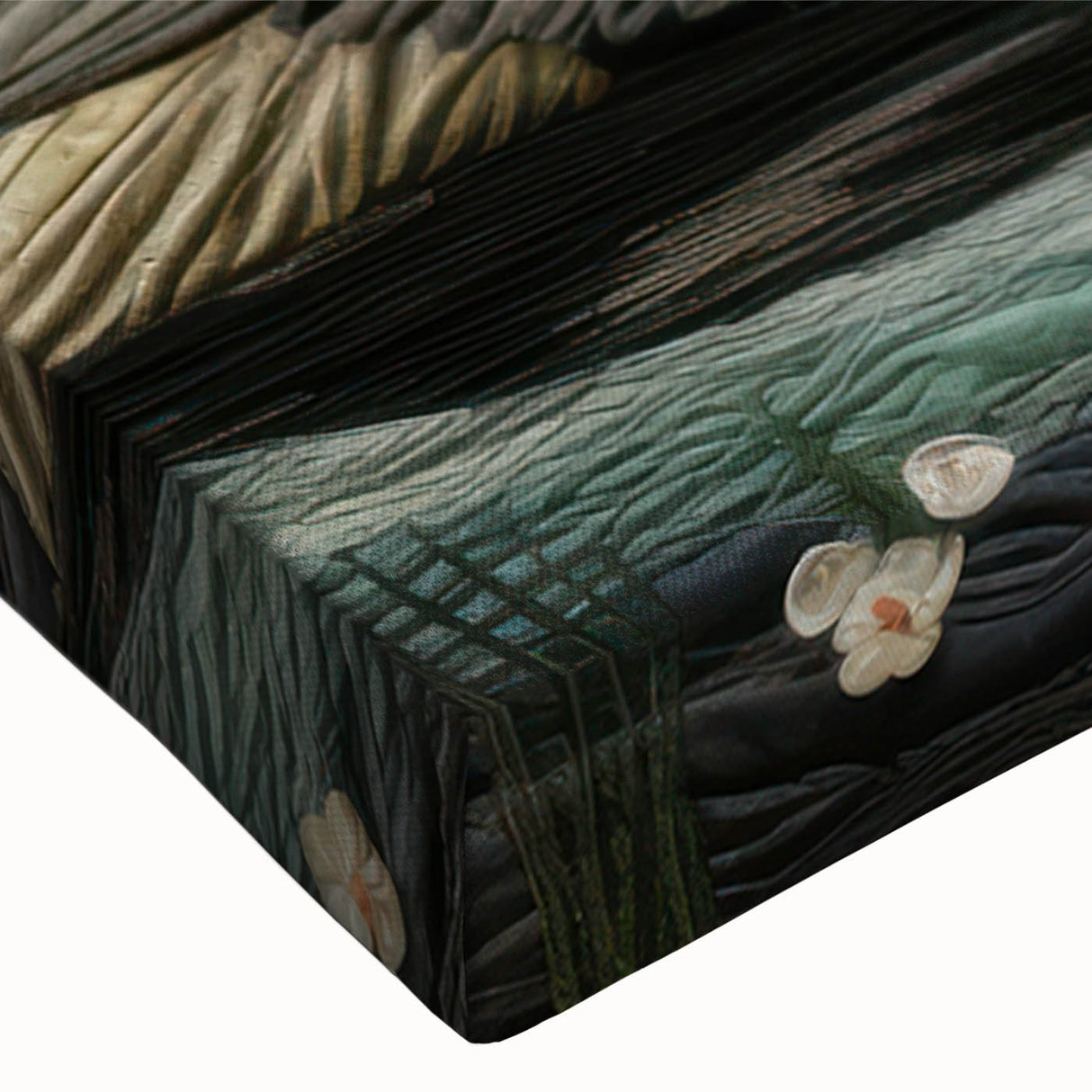 Close-up of a stretched canvas wall art piece showcasing a detailed goose design, vibrant colors, and textured surface, perfect for home decor or nature enthusiasts.