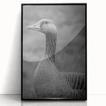 Framed wall art featuring a stylish black acrylic design of geese in flight, perfect for modern home decor. The piece showcases elegant lines and a sleek finish.