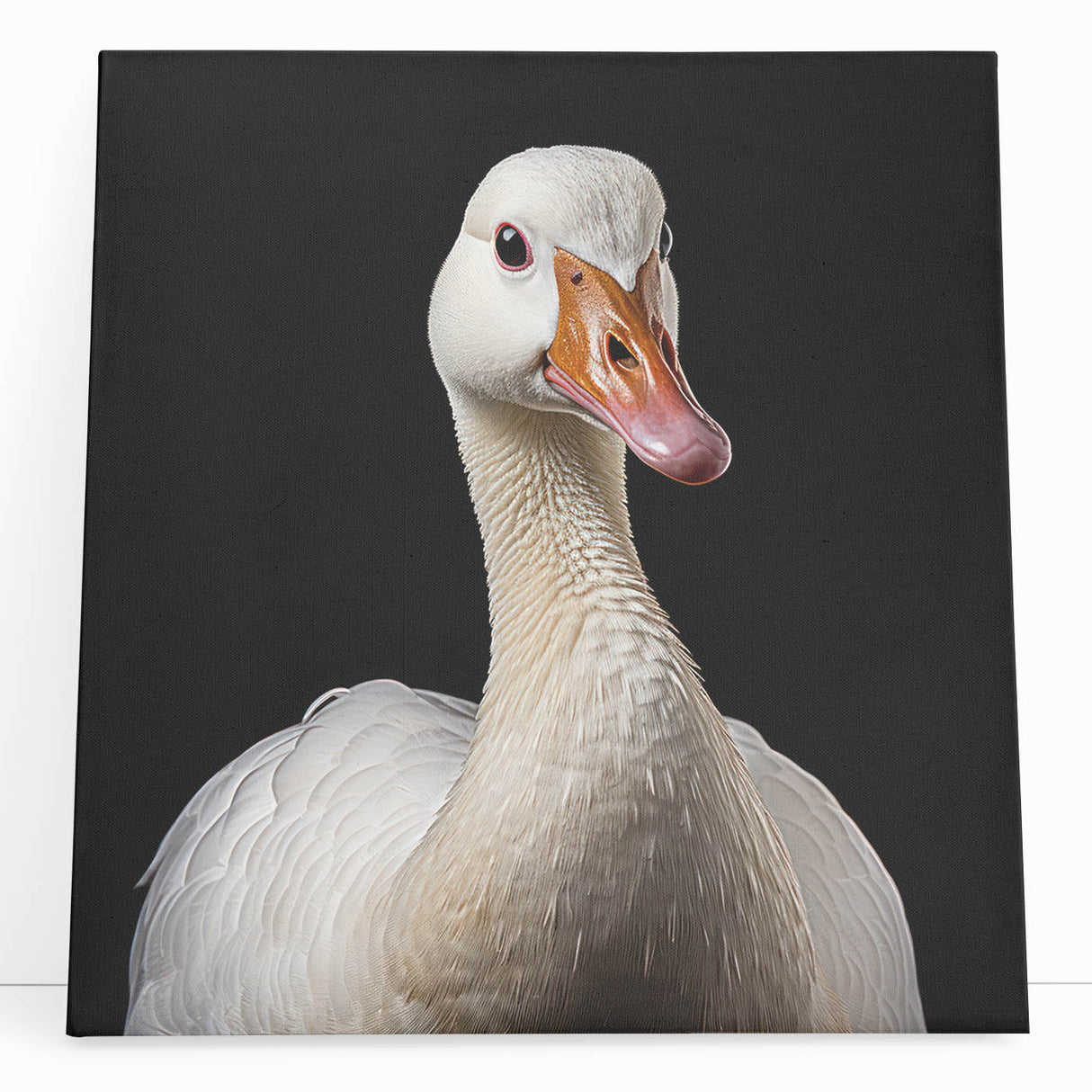 Stretched canvas wall art featuring a serene goose design, showcasing soft pastel colors and intricate details, ideal for home decor and nature enthusiasts.