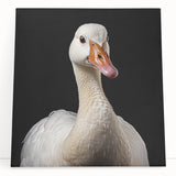 Stretched canvas wall art featuring a serene goose design, showcasing soft pastel colors and intricate details, ideal for home decor and nature enthusiasts.