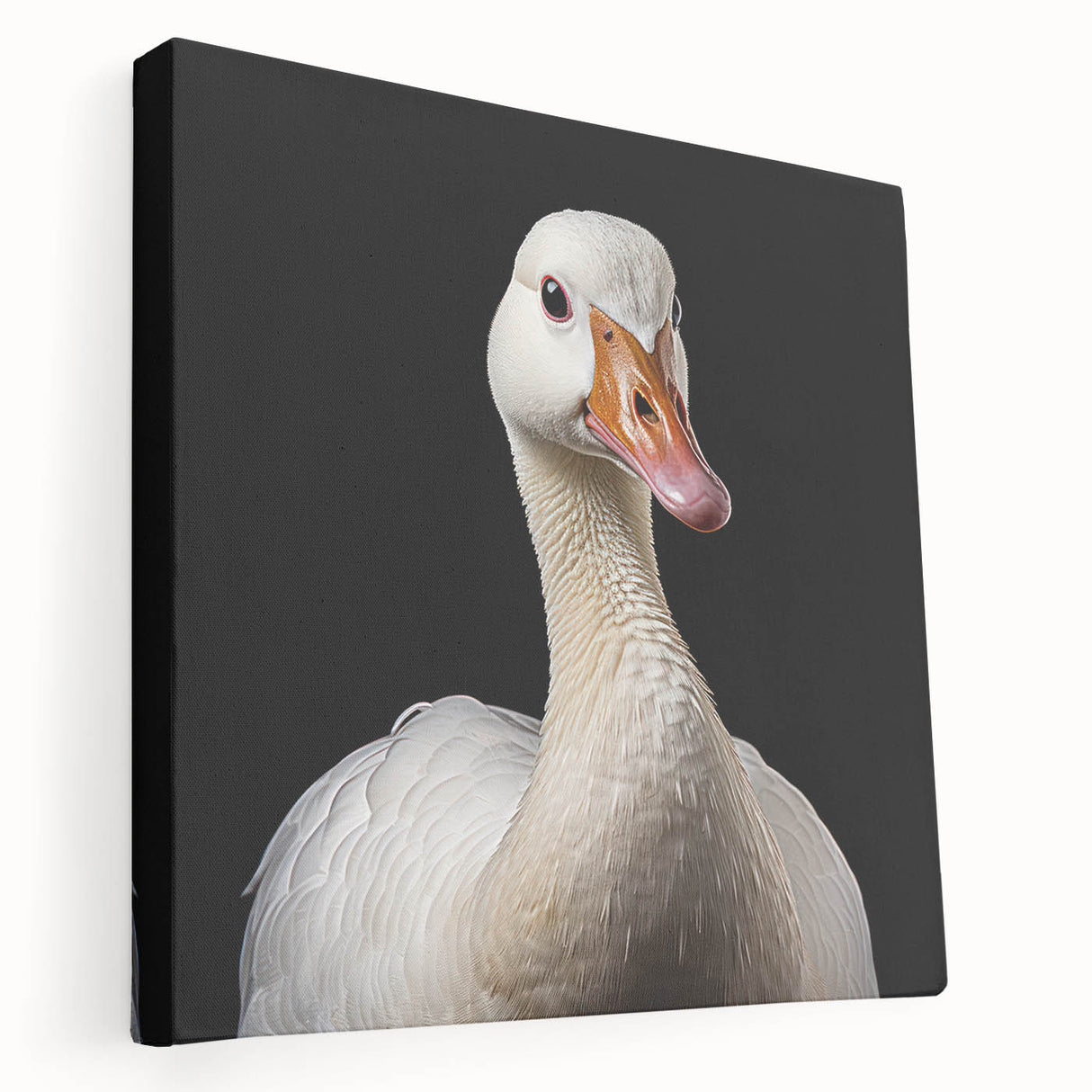 Stretched canvas wall art showcasing an elegant goose design, featuring vibrant colors and intricate details, perfect for enhancing modern home decor.